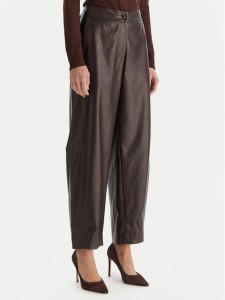 ACCESS FASHION Spodnie z imitacji skóry 54-5132-188 Brązowy Regular Fit