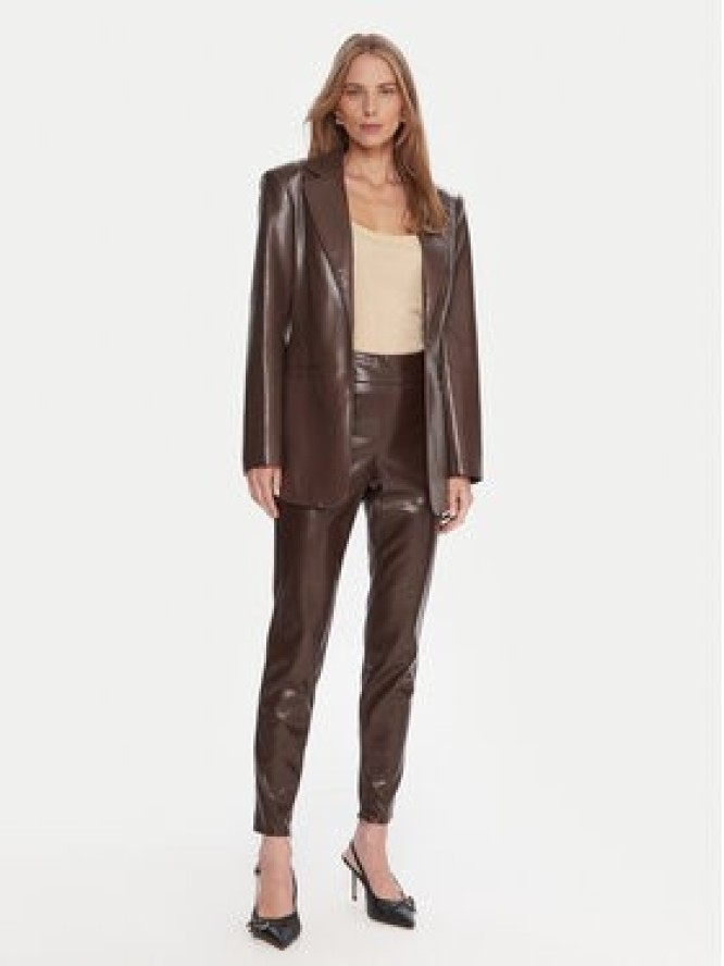 Guess Spodnie z imitacji skóry W4BB18 WGIK0 Czarny Slim Fit