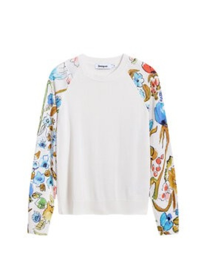Desigual Sweter 25SWJF31 Biały Regular Fit