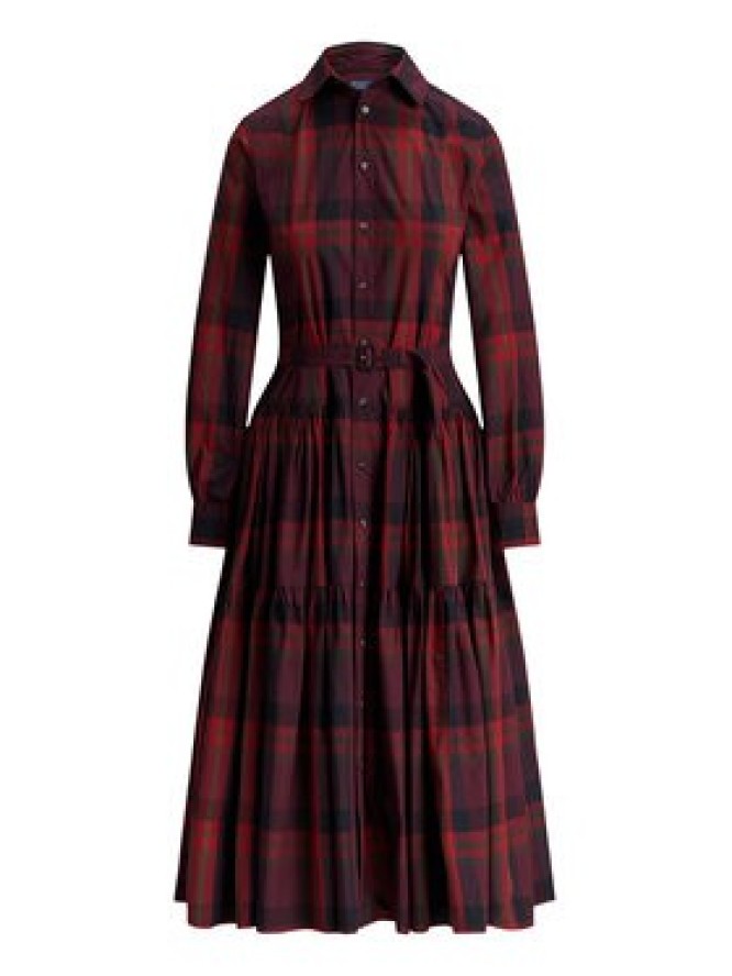 Polo Ralph Lauren Sukienka koszulowa 211A13260001 Bordowy Regular Fit