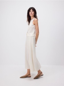 Dzianinowa spódnica maxi - złamana biel