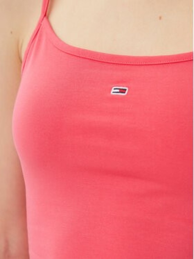 Tommy Jeans Top Essential DW0DW20675 Różowy Slim Fit