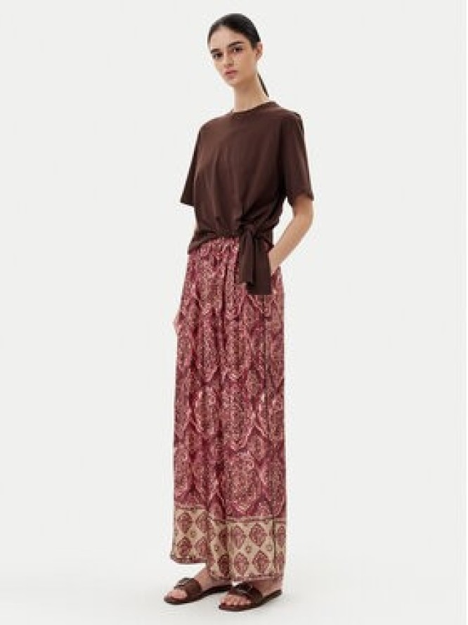 ViCOLO Spodnie materiałowe TD0666 Bordowy Relaxed Fit