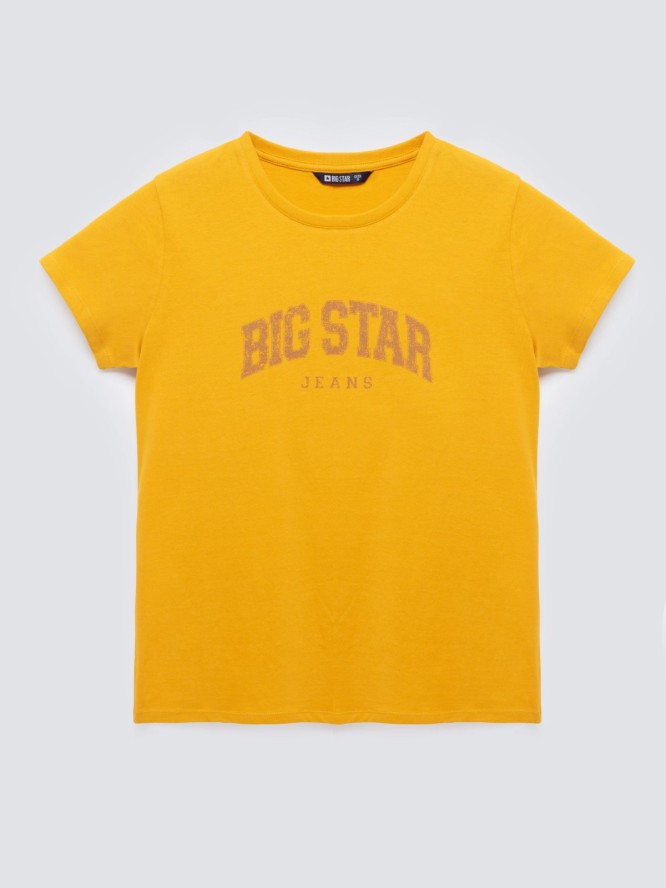 Koszulka damska bawełniana z logo BIG STAR żółta Ramila 201