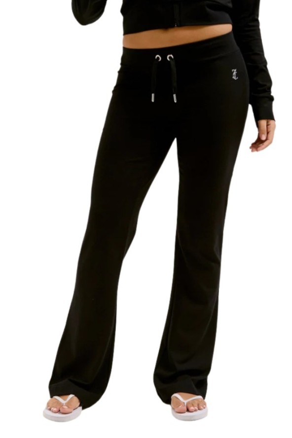JUICY COUTURE Czarne damskie spodnie dresowe Single Jersey Apollo Low Rise, Rozmiar L