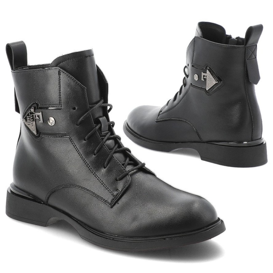 Czarne Botki Maciejka Stylowe Obuwie Damskie