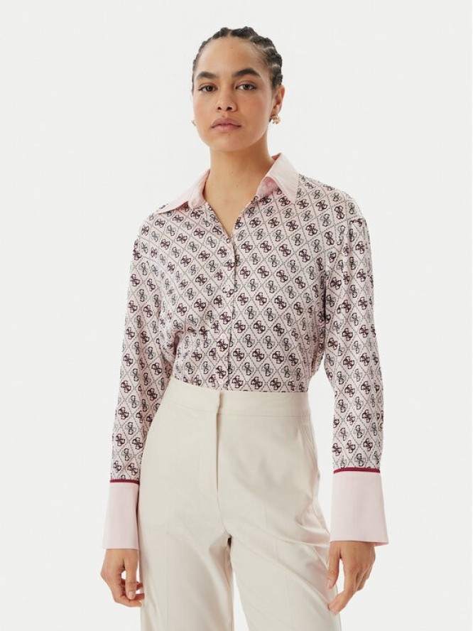 Guess Koszula W4YH47 WF1T2 Różowy Regular Fit