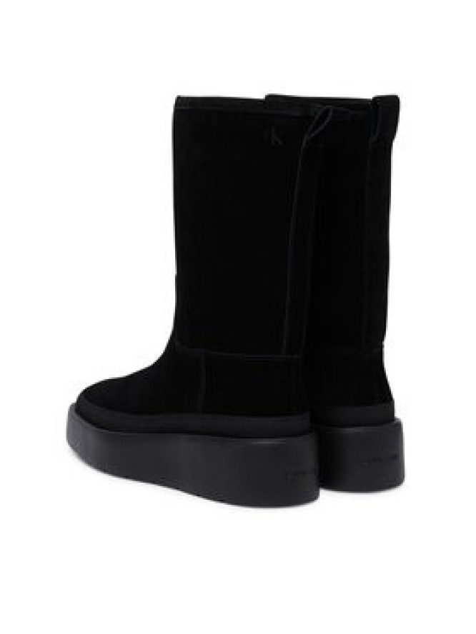 Calvin Klein Śniegowce Flatform Mid Boot Suede Wl HW0HW03181 Czarny