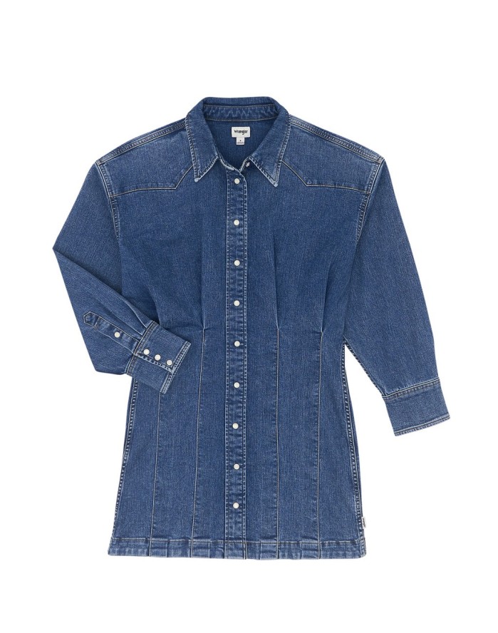 DAMSKA SUKIENKA JEANSOWA WRANGLER DARTED SKIRT DRESS SAPPHIRE TRACE 112370802