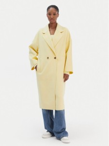 ViCOLO Płaszcz wełniany TF0003 Żółty Regular Fit