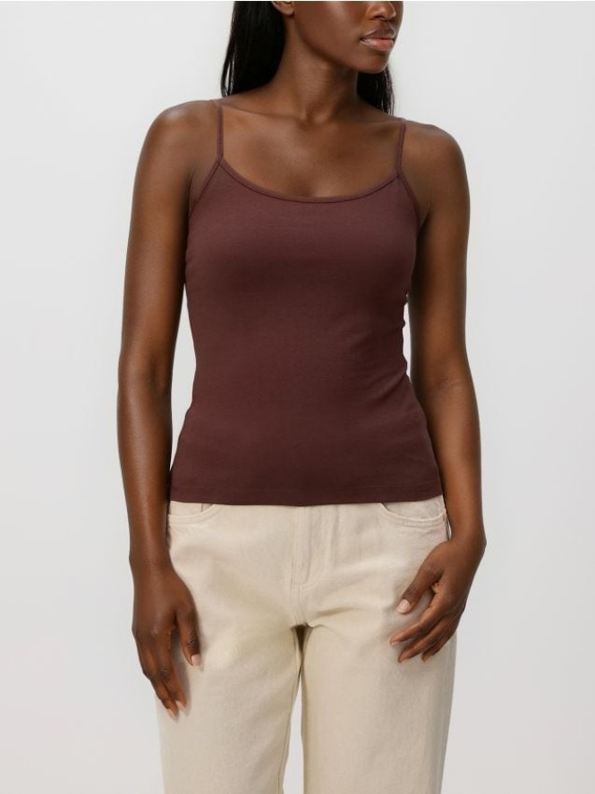 Bawełniany top - brązowy