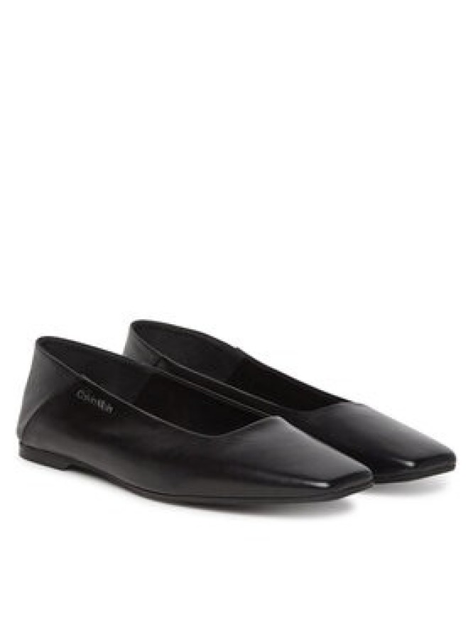 Calvin Klein Baleriny Flat Ballerina - Lth HW0HW02463 Czarny