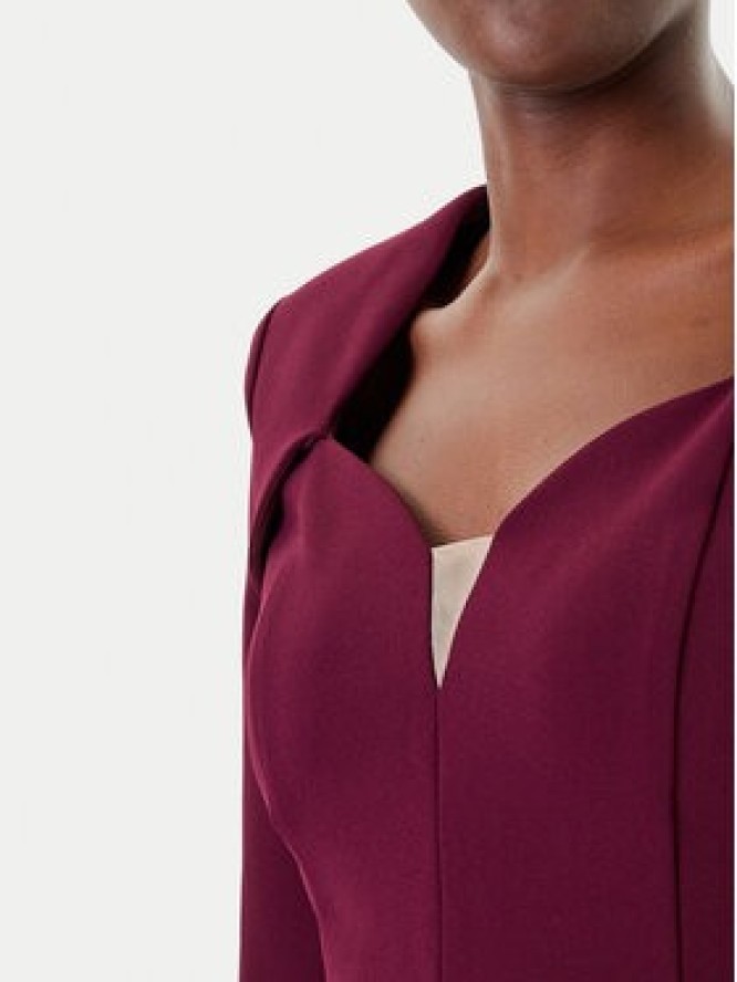 Rinascimento Sukienka wieczorowa CFC0125271003 Bordowy Slim Fit