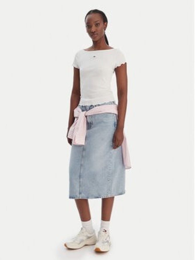 Tommy Jeans T-Shirt Lettuce Edge DW0DW22460 Écru Slim Fit