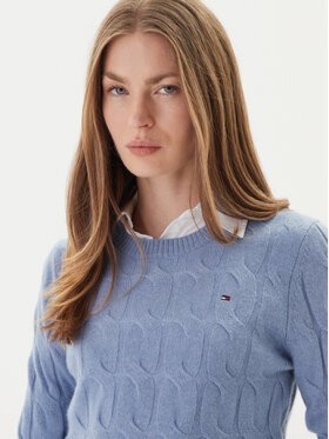 Tommy Hilfiger Sweter WW0WW43586 Błękitny Regular Fit
