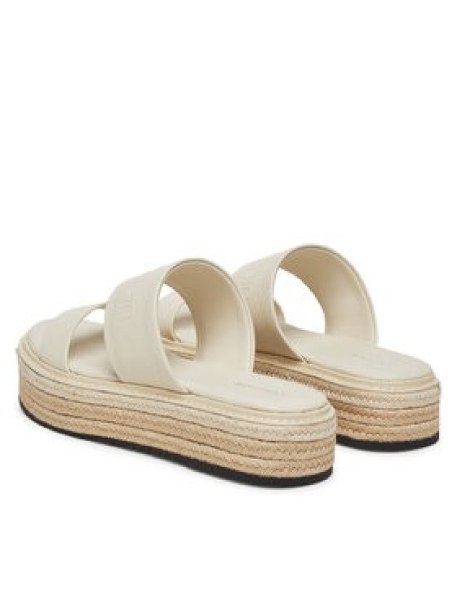 Calvin Klein Espadryle Flatform Wedge Slide - He HW0HW02374 Écru