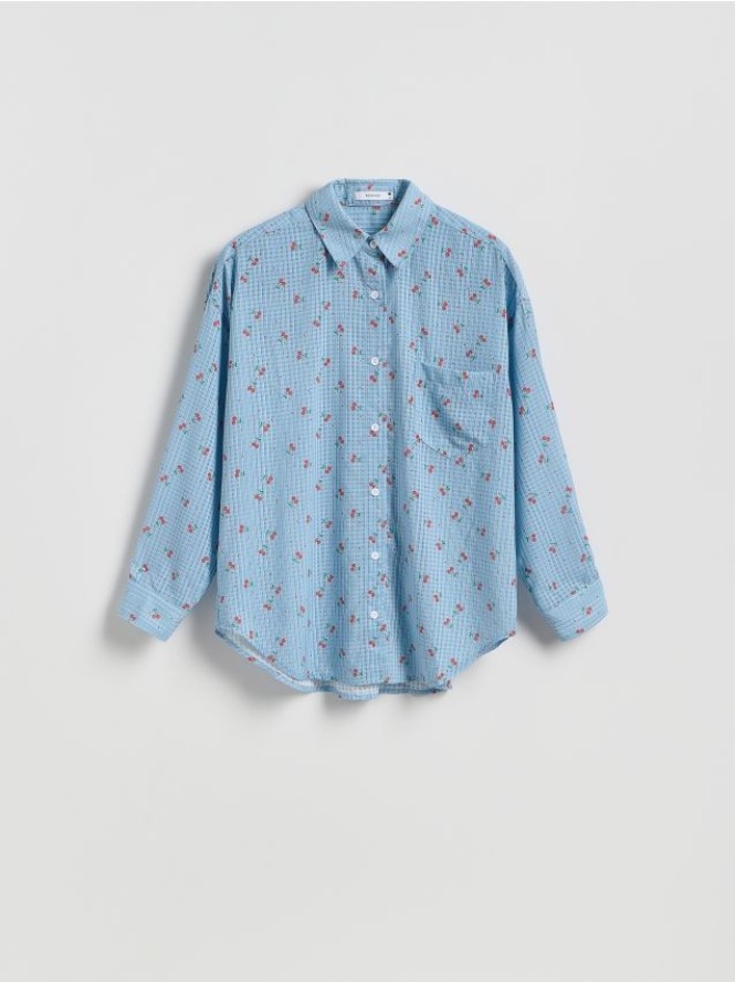 Wzorzysta koszula - jasnoniebieski