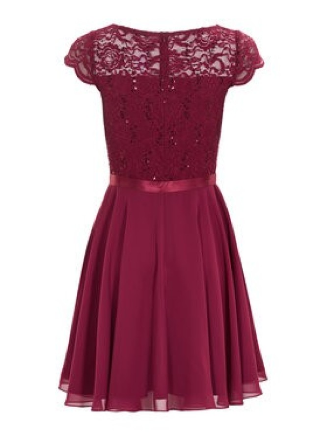 Swing Sukienka koktajlowa 77760510 Bordowy Regular Fit