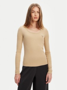 Guess Bluzka V4BP07 K8RT2 Beżowy Regular Fit