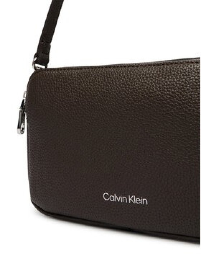 Calvin Klein Torebka Webbing 2X Strap Camera Bag LV04F3656G Brązowy ciemny