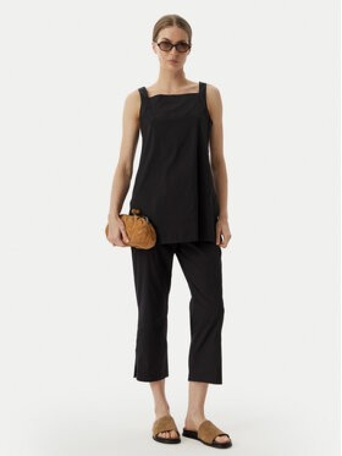 Max Mara Beachwear Spodnie materiałowe 2616131029650 Czarny Regular Fit
