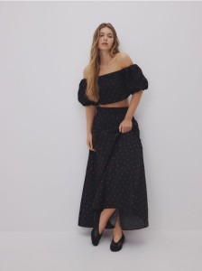 Wzorzysta spódnica midi - wielobarwny