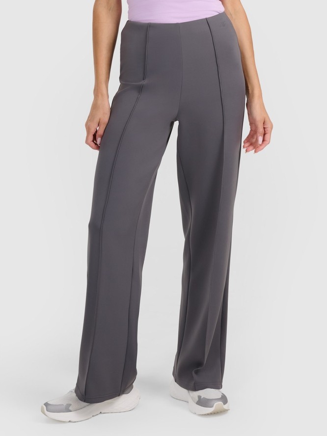 4F Spodnie dresowe z prostymi nogawkami damskie - szare XS