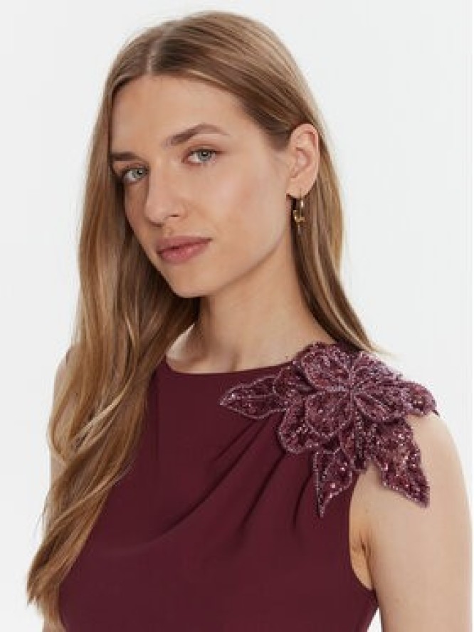 Rinascimento Sukienka wieczorowa CFC0020094002 Bordowy Slim Fit