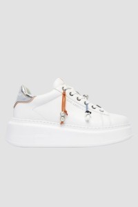 KARL LAGERFELD Białe damskie sneakersy ANAKAPRI TASSEL CHARMS, Rozmiar 37