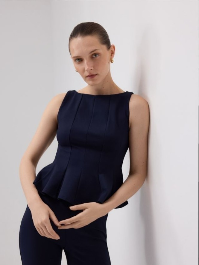 Bluzka z wiskozą - granatowy