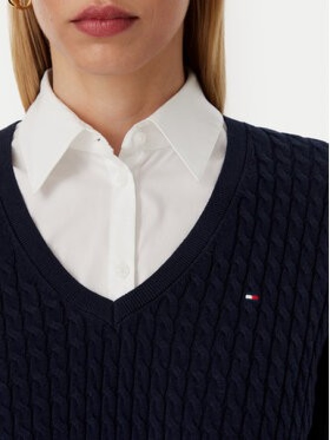 Tommy Hilfiger Sweter WW0WW44987 Granatowy Regular Fit