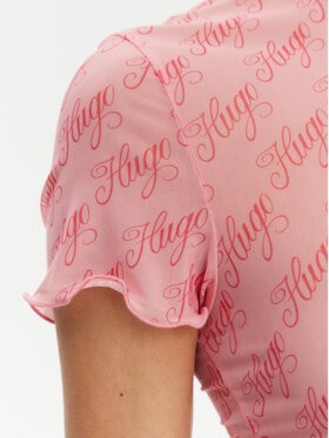 HUGO T-Shirt 50537184 Różowy Slim Fit