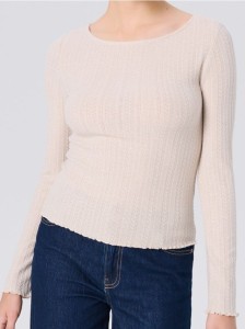 Bluzka z długimi rękawami - beżowy