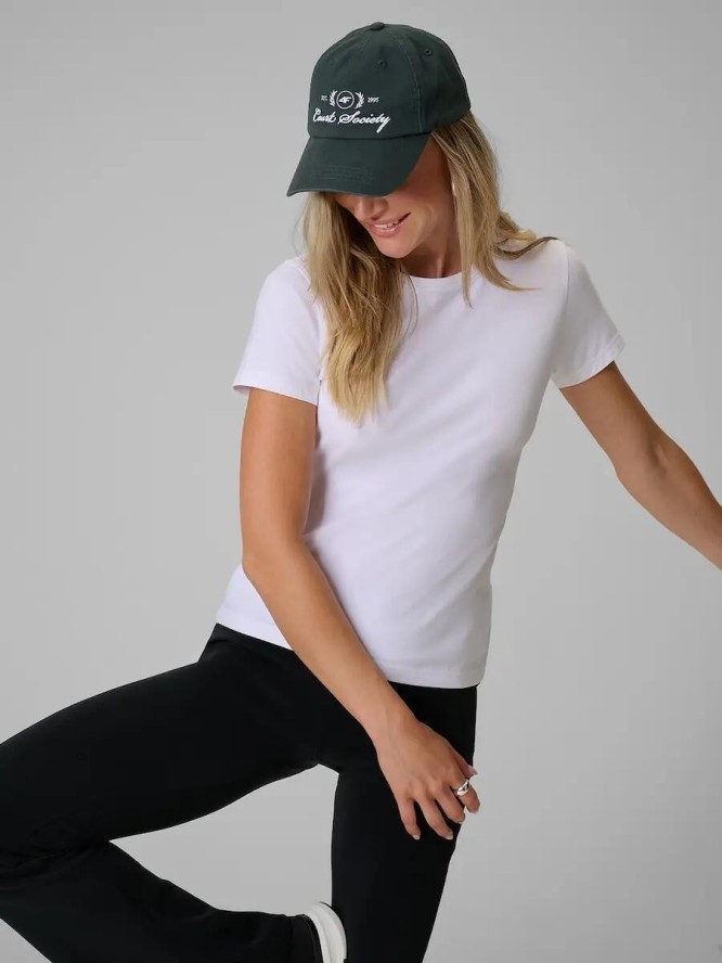 T-shirt slim gładki damski 4F