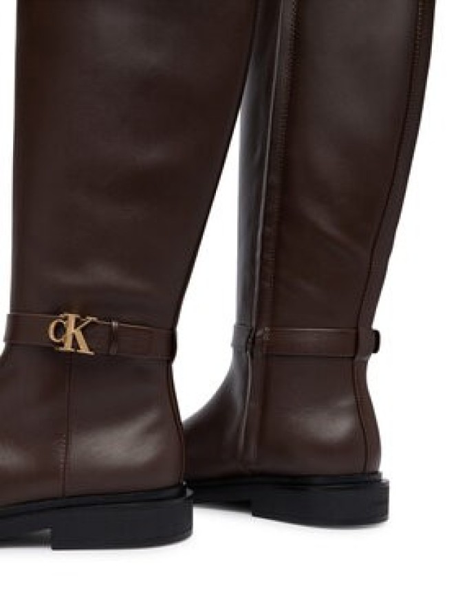 Calvin Klein Kozaki Square High Boot Lth Mg Hdw HW0HW03187 Brązowy