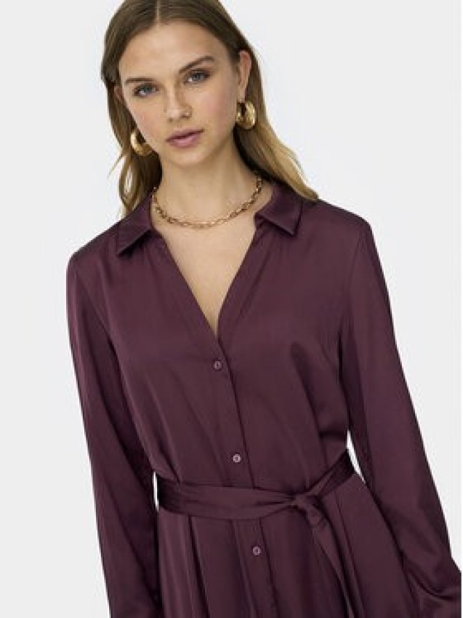 ONLY Sukienka koszulowa Mika 15361725 Bordowy Regular Fit