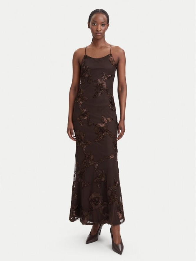 Vero Moda Sukienka koktajlowa VmQuinn 10348532 Brązowy Regular Fit