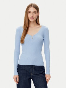 Morgan Sweter 232-MBANZA Błękitny Slim Fit