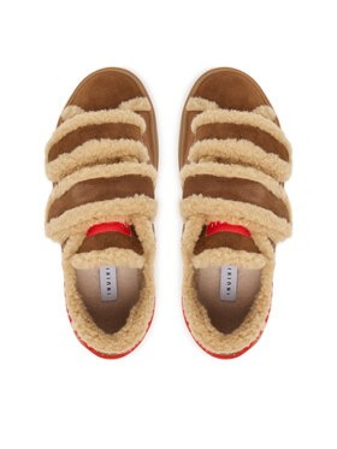 Inuikii Sneakersy Lila Shearling Low Velcro 1001.001.0561.150 Brązowy