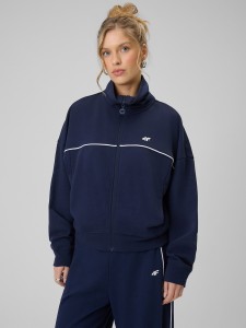 4F Bluza dresowa regular bez kaptura damska - granatowa S