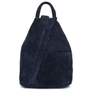 Zamszowy plecak damski granatowy Vera Pelle T53