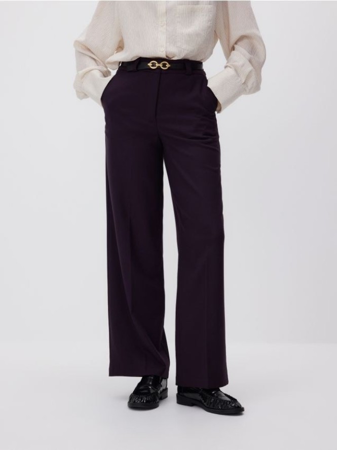 Spodnie z paskiem - fioletowy