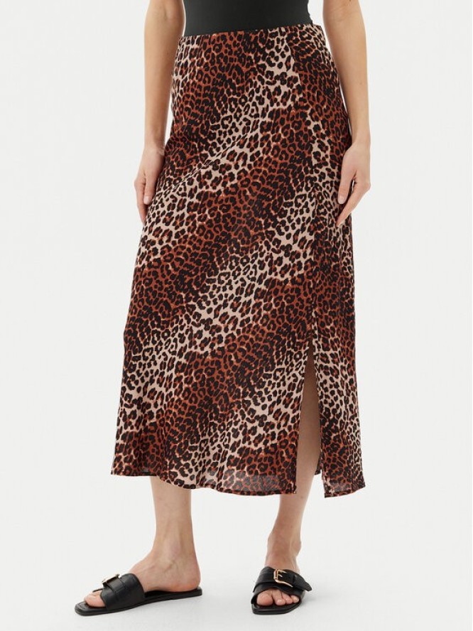 Pieces Spódnica midi Nya 17147811 Brązowy Regular Fit