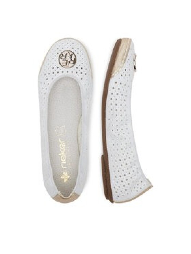 Rieker Baleriny 41459-80 Biały