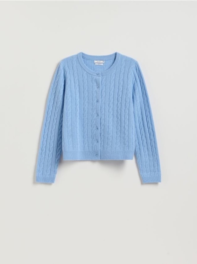 Wełniany kardigan - jasnoniebieski