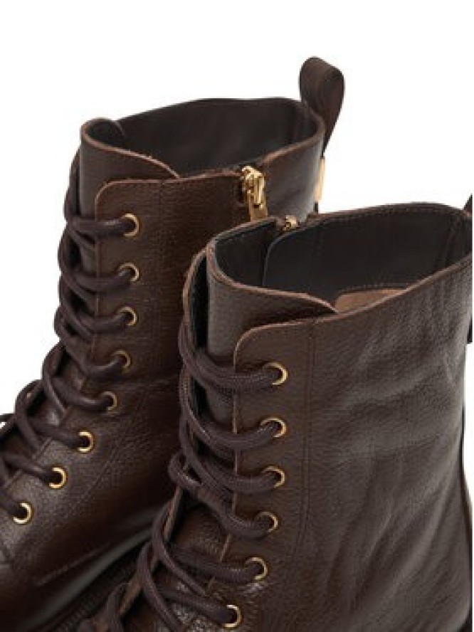 Tommy Hilfiger Trapery Th Plaque Pebble Lace Boot Warm FW0FW08767 Brązowy