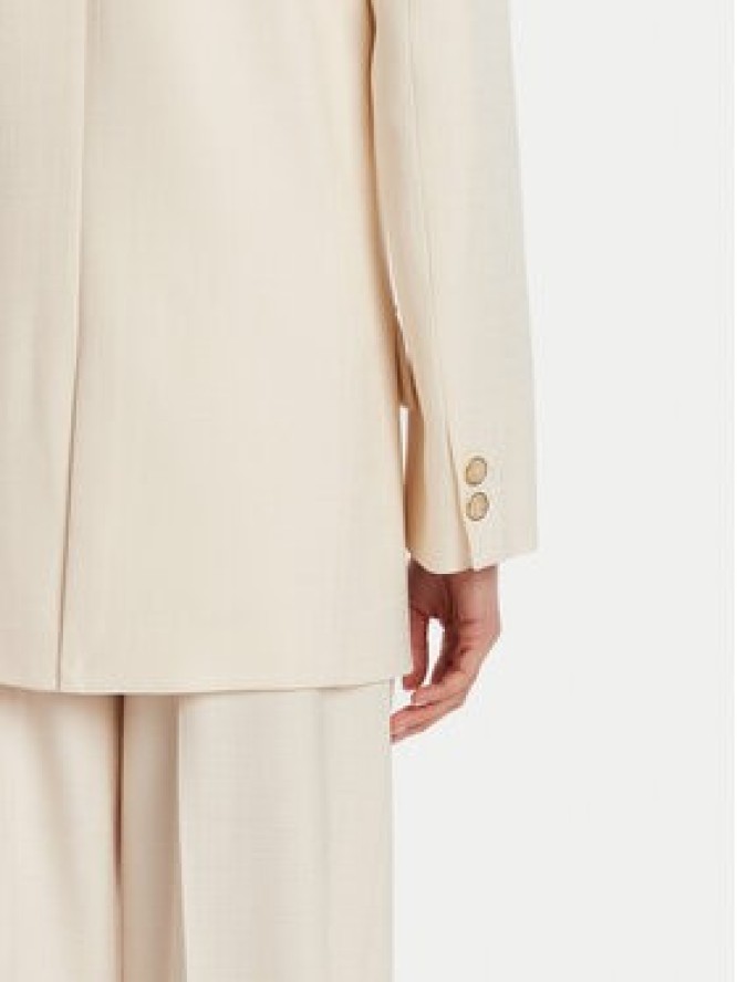 Simona Corsellini Marynarka P25CPGI00701 Écru Regular Fit