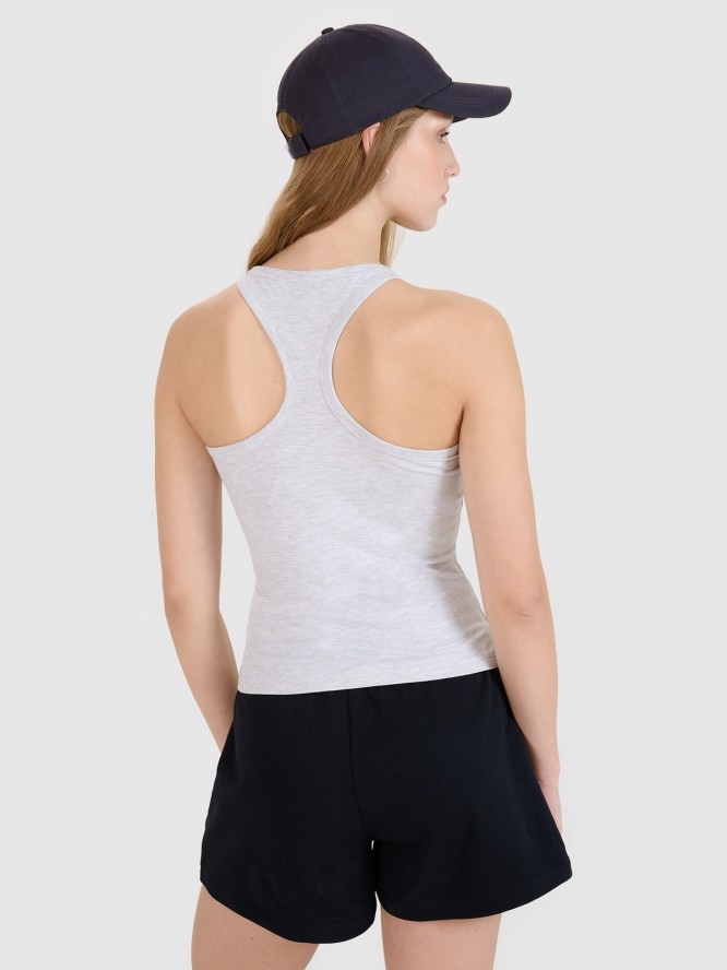 4F Top slim gładki damski - szary XL