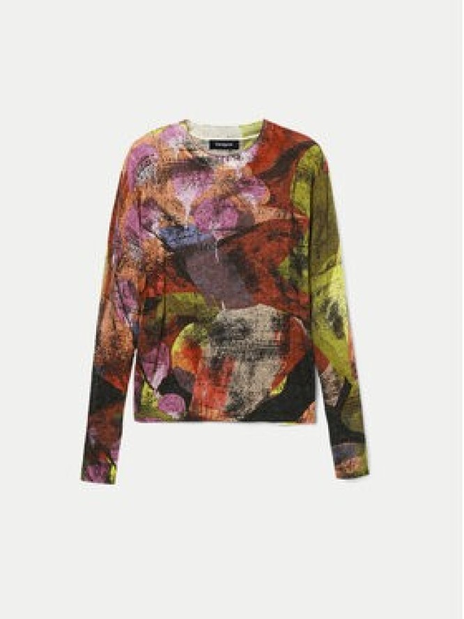 Desigual Sweter Camo Petals 24WWJF75 Kolorowy Regular Fit