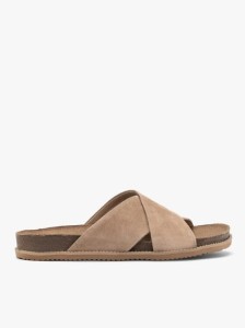 Beżowe klapki damskie płaskie